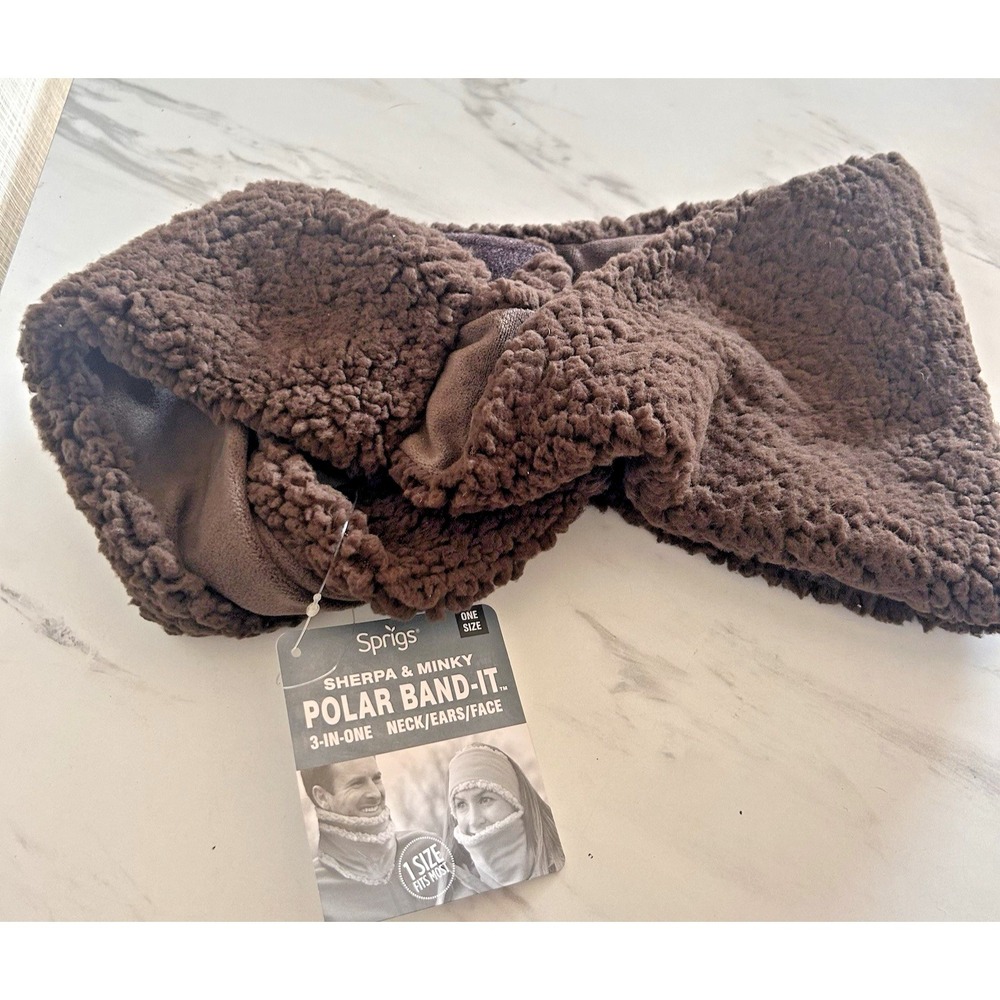 NEW! Sprigs Sherpa & Minky Polar Band-it 3 in 1 Neck Ears & Face Gaiter Mink BxF - Picture 4 of 4